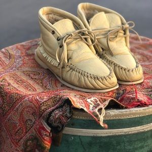 Vintage Genuine leather Sherpa moccasins